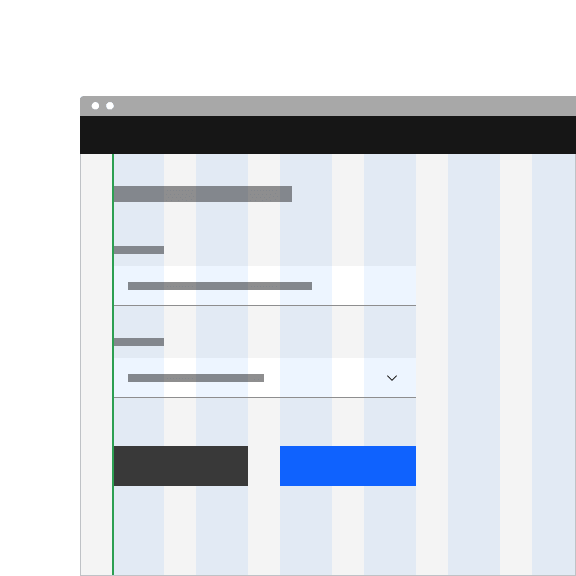 An example showing a properly aligned default inputs